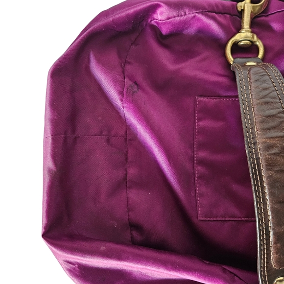 Coach 12674 Zoe Signature Logo Hobo Bag Brown Jaquard Shoulder Purse Large - Picture 12 of 14